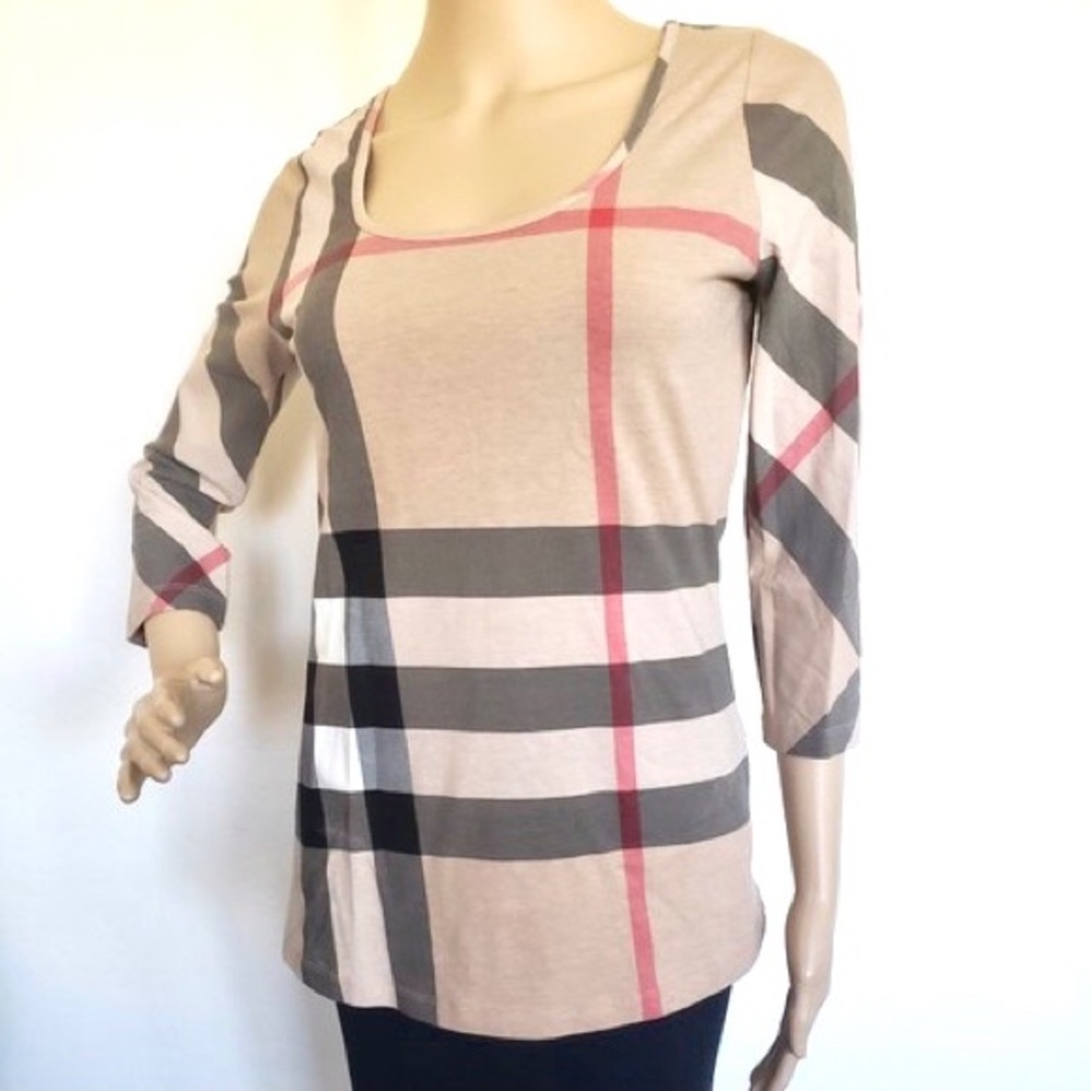 Burberry Women’s Check Long Sleeve Top